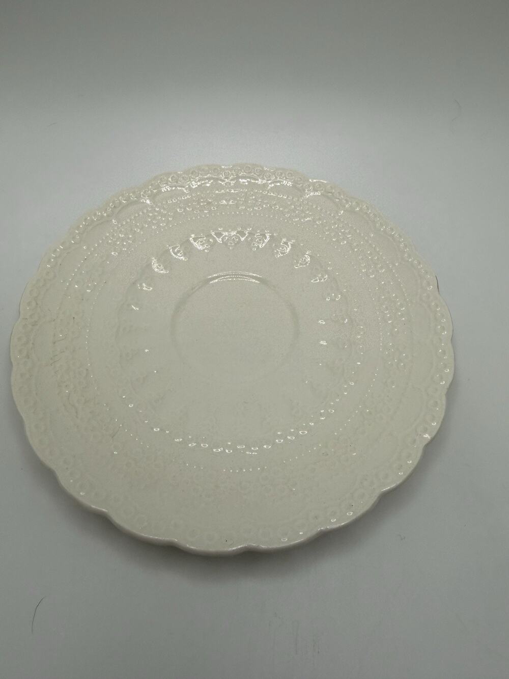 Antique 1926 Spode Copeland England Spode’s Jewel Cream Dots Saucer Plate 6”